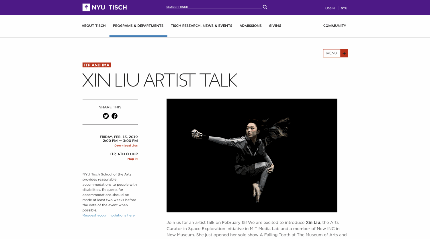 Artist Talk at NYU ITP