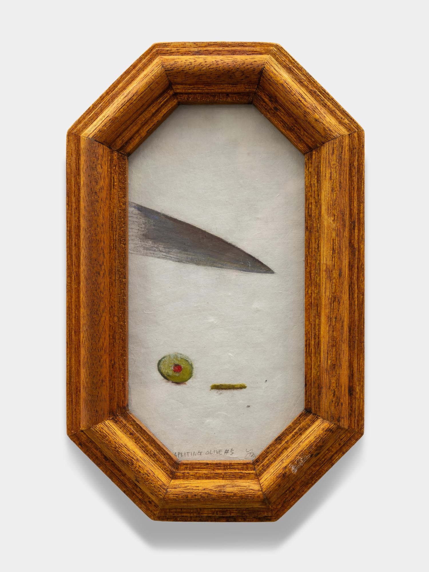Slicing Olive #5, 2024Watercolor on paper in custom frame9¼ x 5¾ in. (framed)23.5 x 14.7 cm (framed), Slicing Olive #5