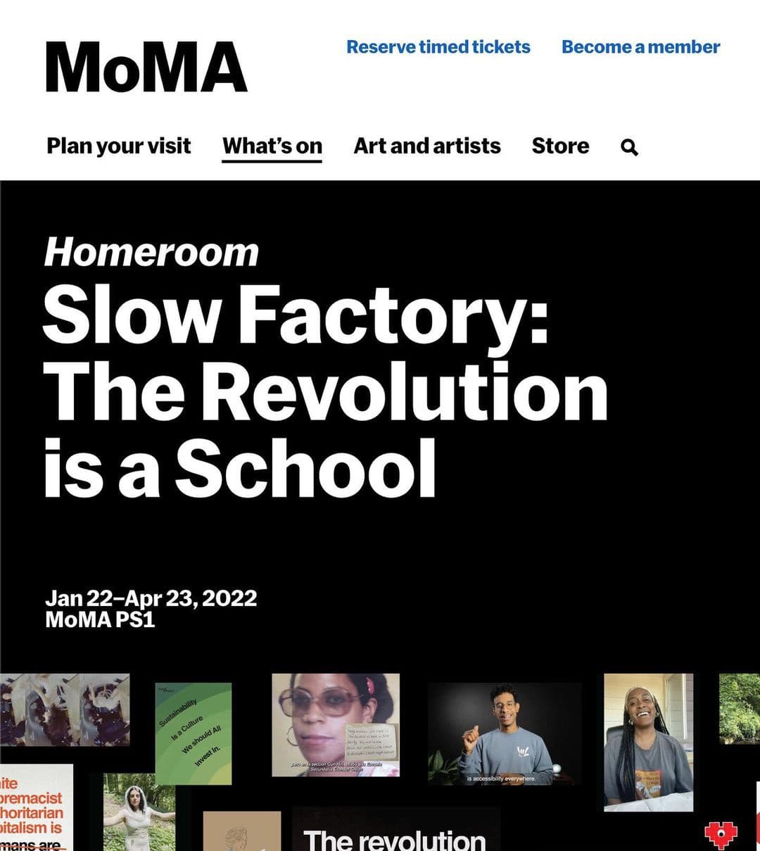 Slow Factory: The Revolution is a School at MoMA PS1 January 22 - April 23, 2022
