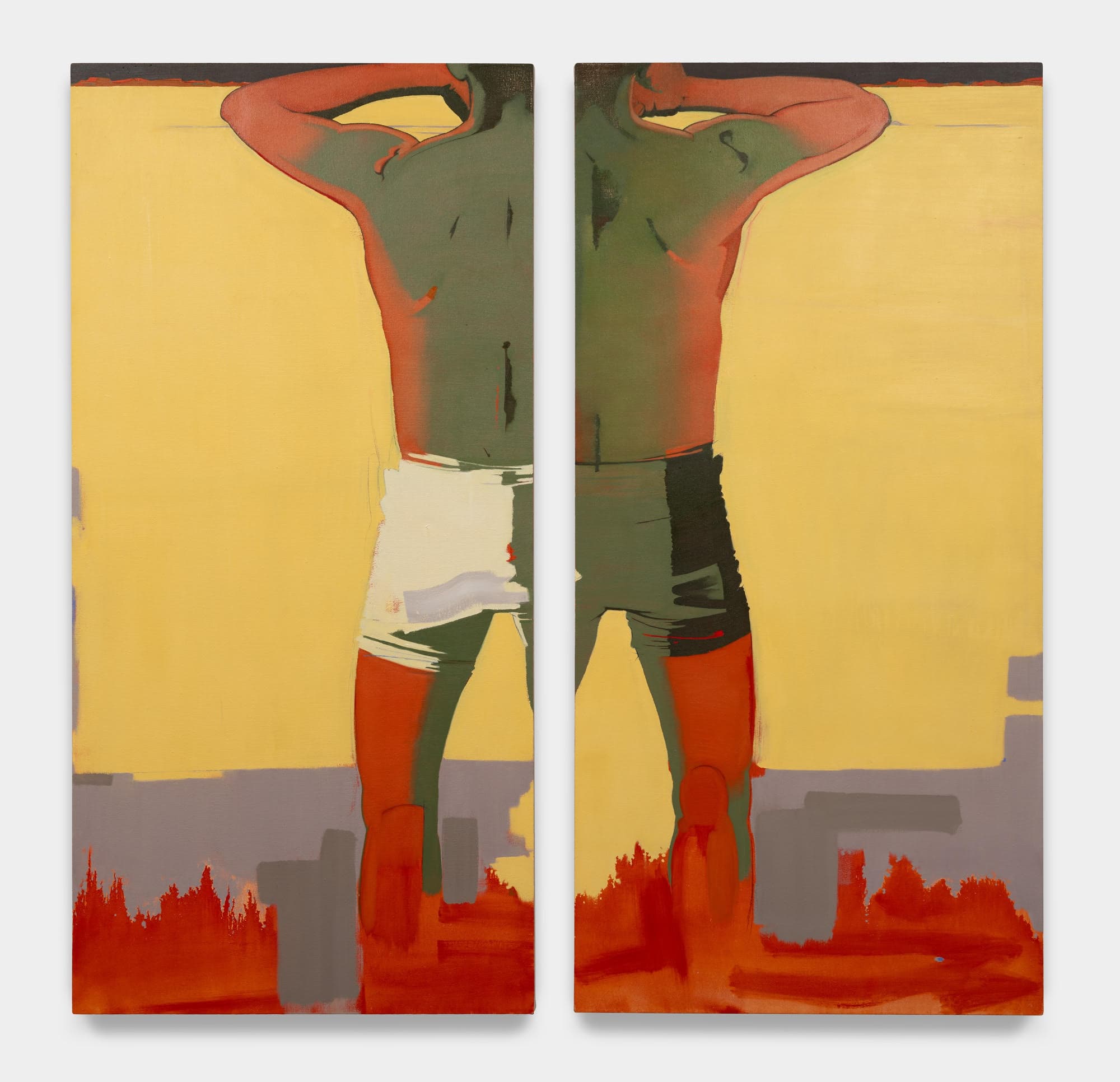 ...and went astray, 2024Oil on linen66 x 68 in.167.6 x 172.7 cm2 panels, 33 x 68 in. each., ...and went astray