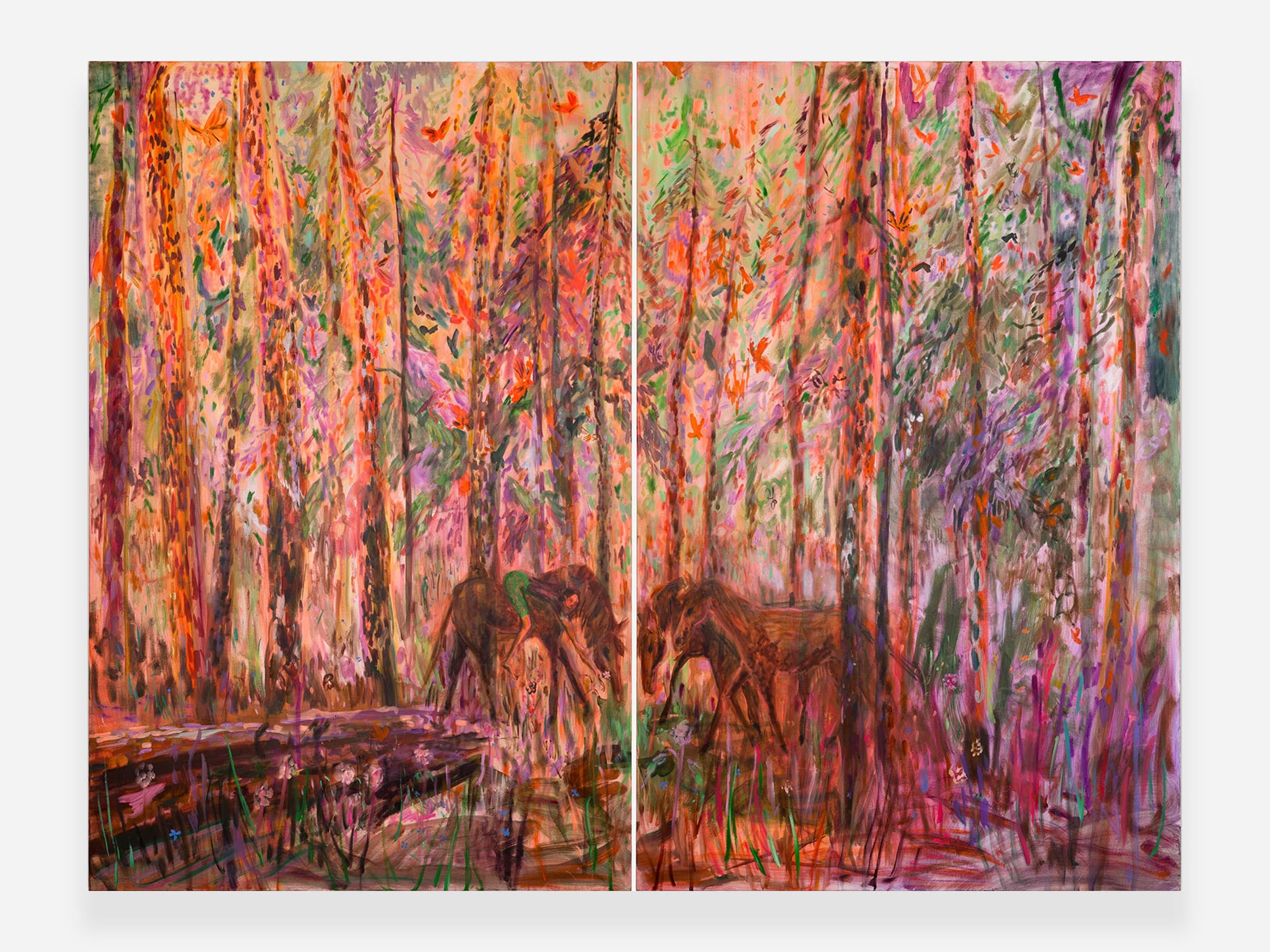 The Sanctuary, 2023-24Oil on linenDyptich 55 x 83 x 1.5 in. panels, Untitled