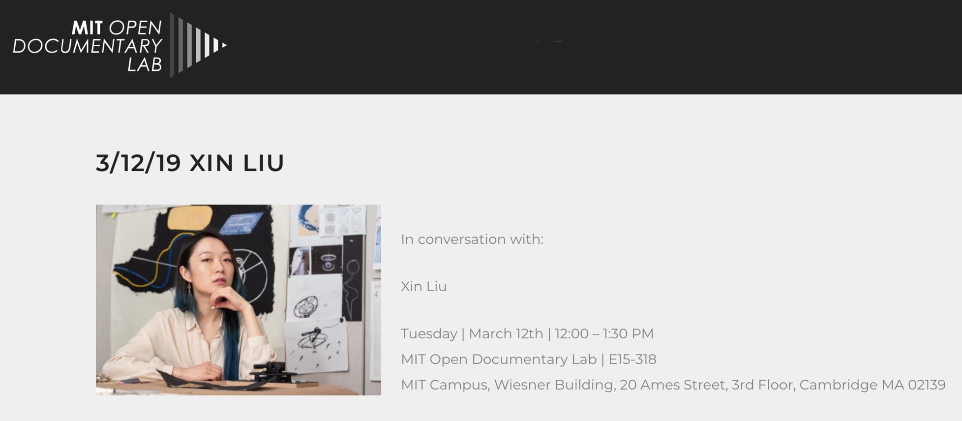 Artist Talk at MIT Open Documentary Lab