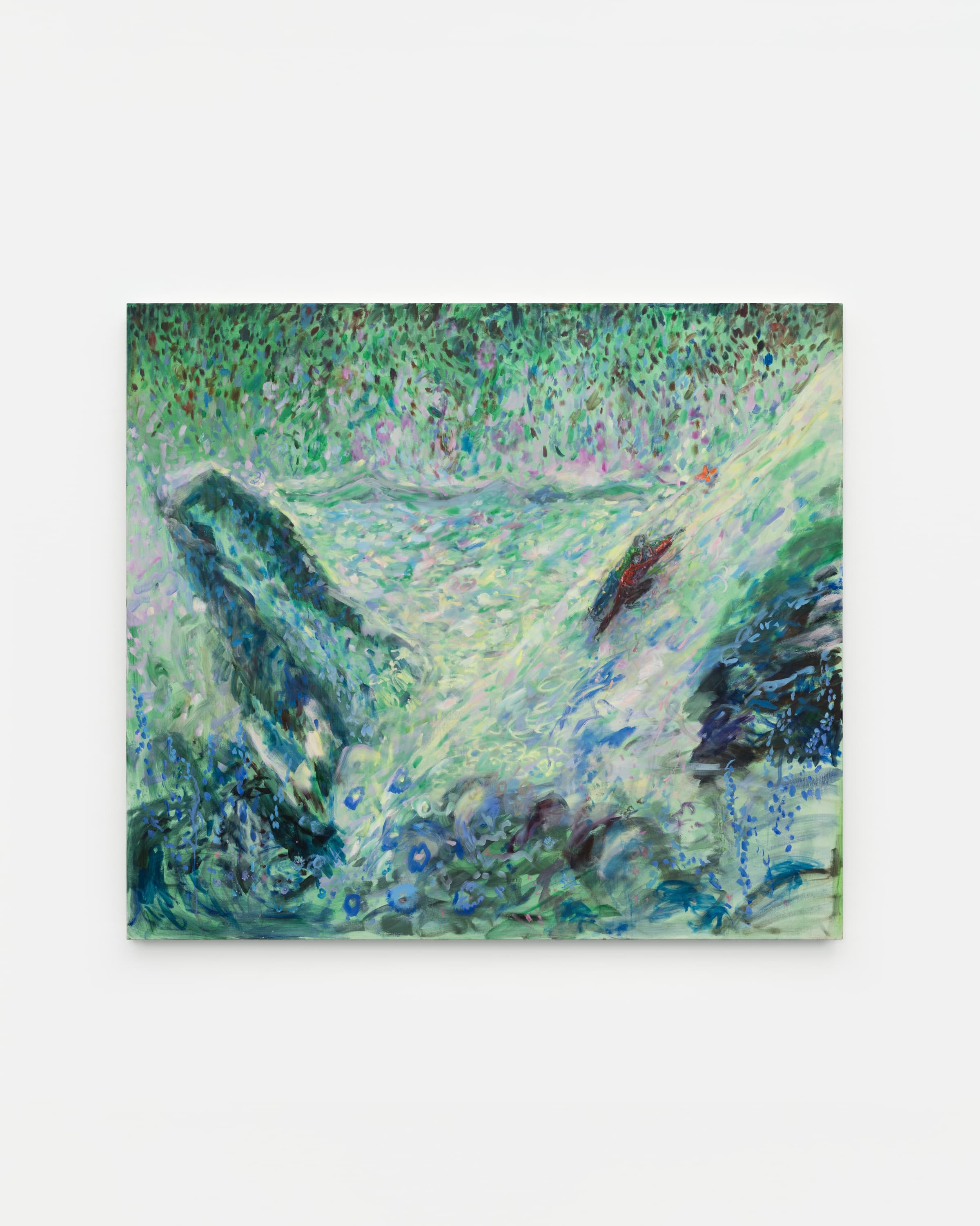 Team Building (After Alison Hargreaves on Eiger), 2022-24Oil on linen63 x 71 x 1.5 in, Untitled